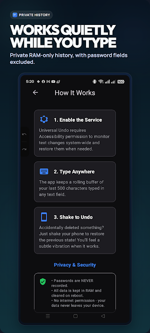Universal Undo: Recover Text Screenshot 3