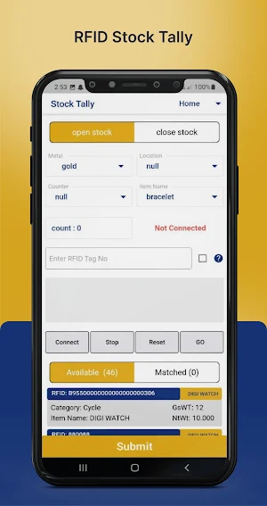 RFID Stock Tally App Screenshot 0