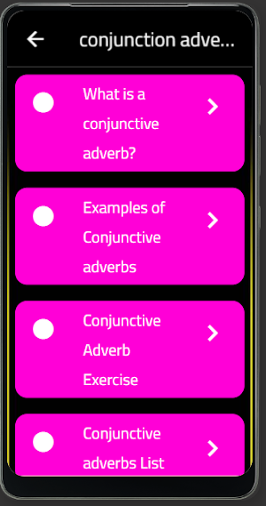 conjunction adverbs Screenshot 1