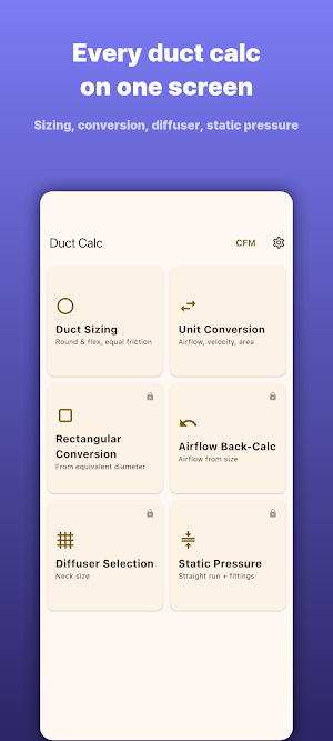 Duct Calc: HVAC Duct Sizer Screenshot 0
