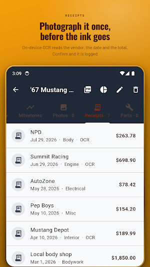 CarRestore: Car Build Log Screenshot 1
