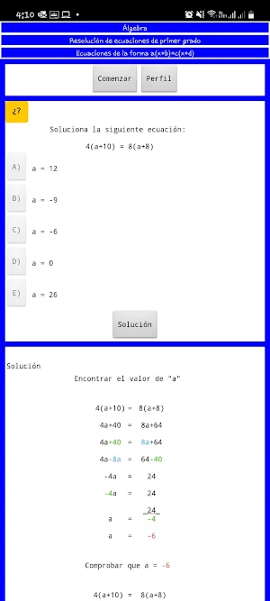 Actividades de Álgebra Screenshot 2