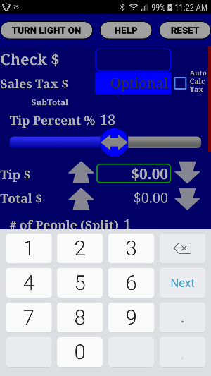 Restaurant Tip & Split Calculator Pro Screenshot 0