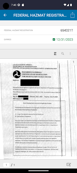 ProMiles eCredentials Screenshot 2