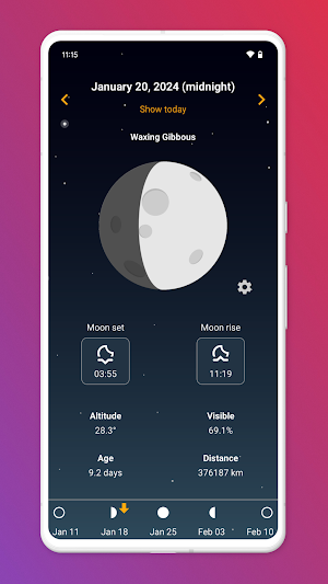 Moon Phase Now: Lunar Calendar Screenshot 3