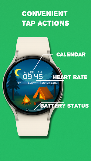 Summer Lake Camp -Watch Face Screenshot 3