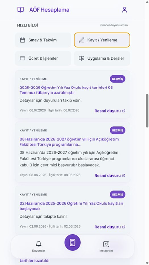 AÖF Not Hesaplama Screenshot 1