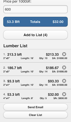 Sawmill Calculator Pro Screenshot 2