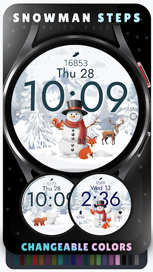 Snowman Steps watch face Screenshot 3