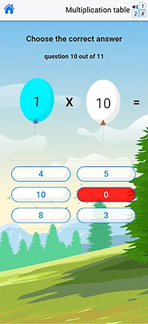 multiplication table balloons Screenshot 3