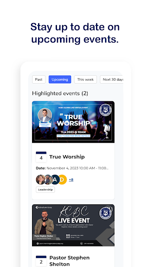 KCBC Alumni Association App Screenshot 2