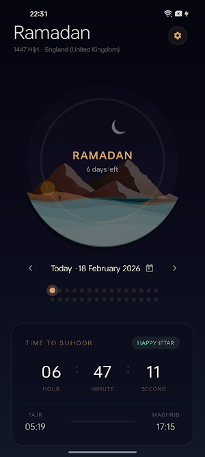 Ramadan Times & Calendar Screenshot 0