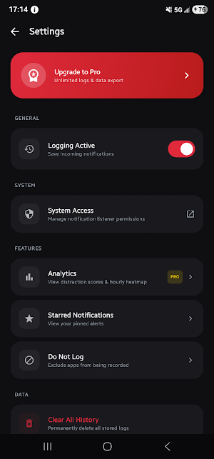 NotHistory – Notification Log Screenshot 1