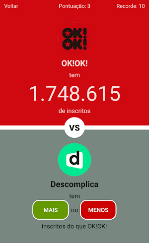 Quem Tem Mais Inscritos? Screenshot 3