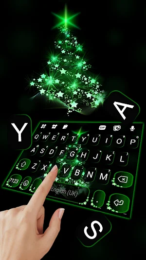 Neon Green Christmas Keyboard Background Screenshot 1