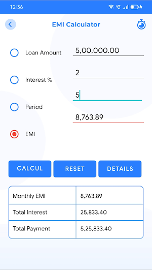 Loan Faster EMI Calculator Screenshot 2