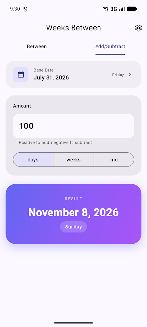 Weeks Between - Date Calc Screenshot 3