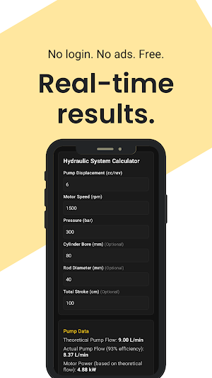 Hydraulic Pneumatic Calculator Screenshot 1