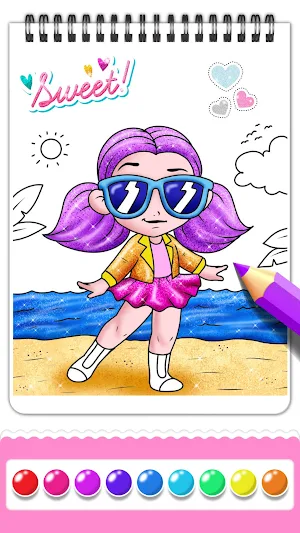 Cute Dolls Coloring Book Screenshot 0