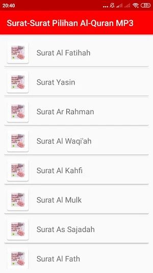 Surat Pilihan Quran + Terjemah Screenshot 0