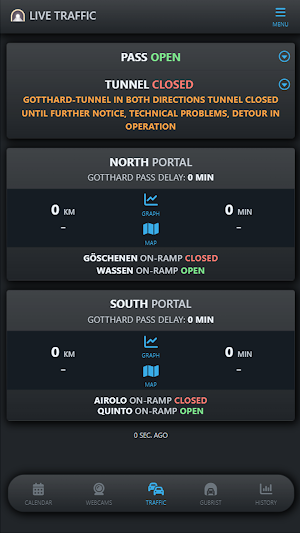 Gotthard Tunnel Traffic Screenshot 0