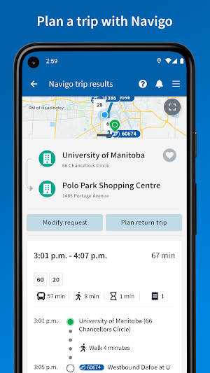 Winnipeg Transit Screenshot 1