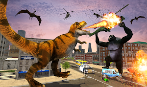 Angry Gorilla Fighting Dinosaur Destruction 2021 Screenshot 0
