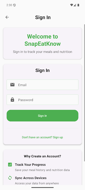 SnapEatKnow Screenshot 1