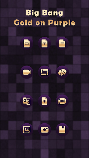 Big Bang Gold On Purple Icons Screenshot 1