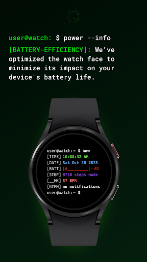 *nix Terminal Watch Face Screenshot 3