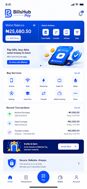 Billshub Pay - VTU & Transfer Screenshot 2