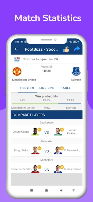 FootBuzz - Soccer Live scores Screenshot 1