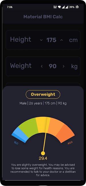 BMI Calculator Screenshot 3