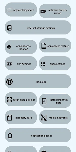 settings shortcuts Screenshot 0