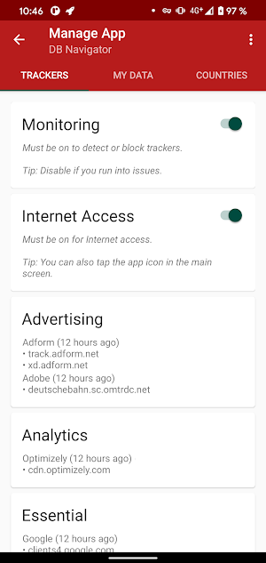 TrackerControl Slim – Privacy made easy Screenshot 1