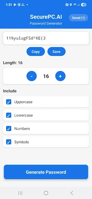 SecurePC Password Generator Screenshot 0