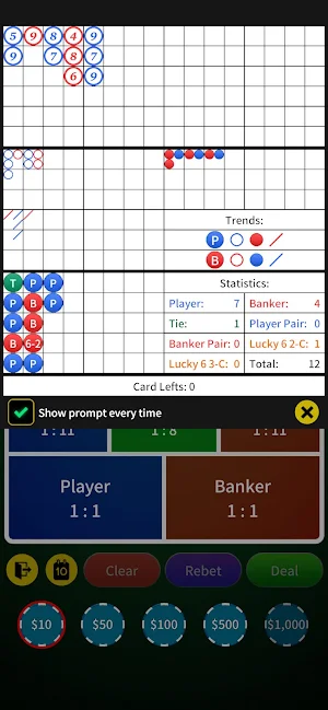 Baccarat Offline - KK Lucky 6 Screenshot 1