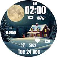Christmas Eve Moon Watch Face