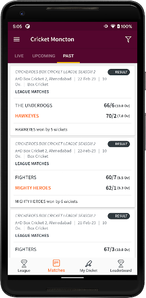 Cricket Moncton Screenshot 2