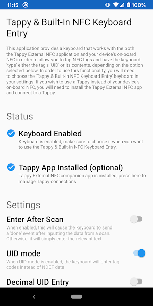 Tappy & Built-In NFC Keyboard Entry Screenshot 0