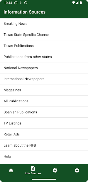 NFB-NEWSLINE® Mobile Screenshot 0