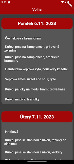 Jídelníčky menz Screenshot 0