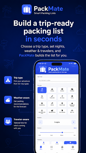 PackMate: Shared Packing list Screenshot 0