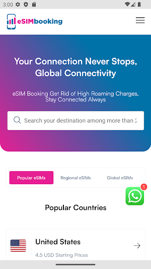 eSiMbooking Screenshot 0