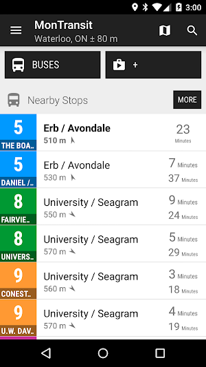 Waterloo GRT Bus - MonTransit Screenshot 0