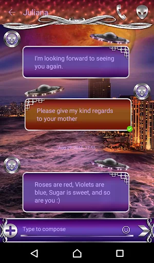 UFO Go SMS theme Screenshot 0