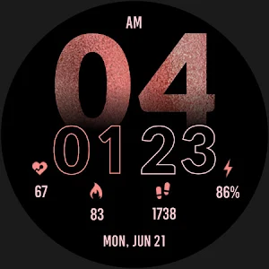 Digital Rose Gold Watch Face Screenshot 3