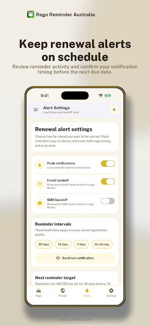 Rego Reminder Australia Screenshot 3