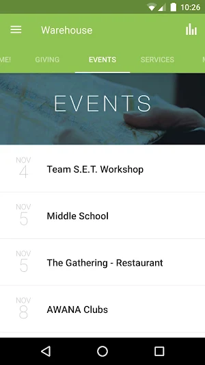 The Warehouse Church App Screenshot 2