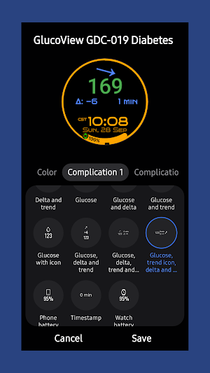GlucoView GDC-019 Diabetes WF Screenshot 2